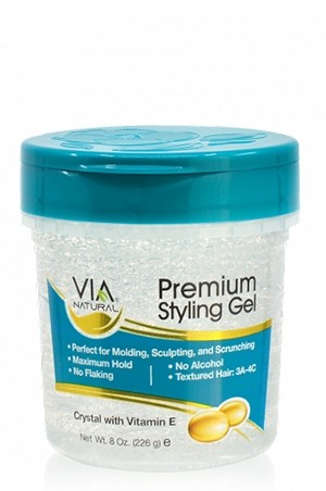[Via Natural-bor#81] Premium Styling Gel -Crystal With Vitamin E (8oz)