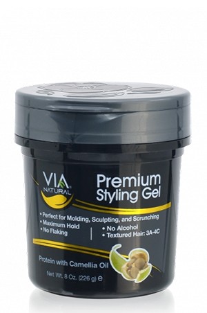 [Via Natural-box#82] Premium Styling Gel -Protein With Camellia Oil (8oz)