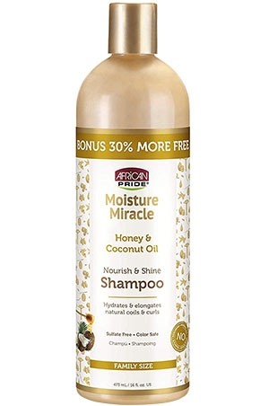 [African Pride-box#74b] Moist Miracle Honey & Co Shampoo(12+3oz)