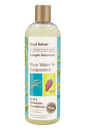 [Curl Rehab-box#1] 2-N-1 Shampoo Conditioner-Rice Water&Grapeseed(16oz)