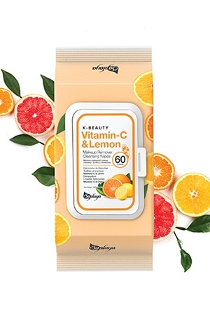 [Saplaya-box#2] Makeup Remover Cleansing Wipes-Vitamin-C & Lemon (60pc/pk)
