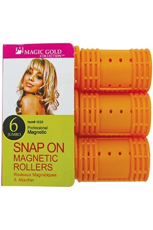 #1220 Snap On Magnetic Roller 6pc (Jumbo/ 38mm/ Orange) -pk