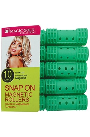 #1222/0517 Snap On Magnetic Roller 10pc (L/22mm/Green) -pk