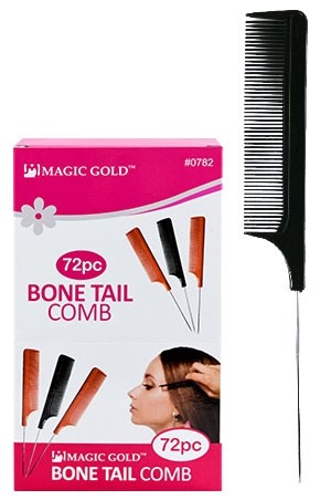 [#0782] Pin Tail Comb -Black (72pc/box)