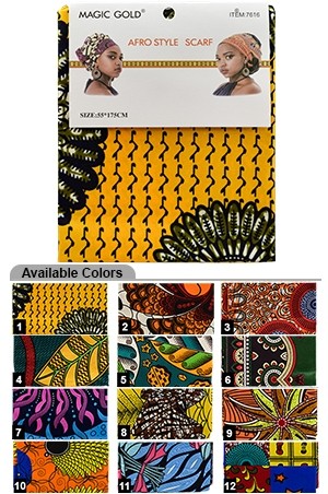 [Magic Gold-#7616] Afro Style Scarf - pc