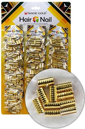 [Magic Gold #CX7659] Gold Hair & Nail Ring Bead  [36/CD] -cd pk