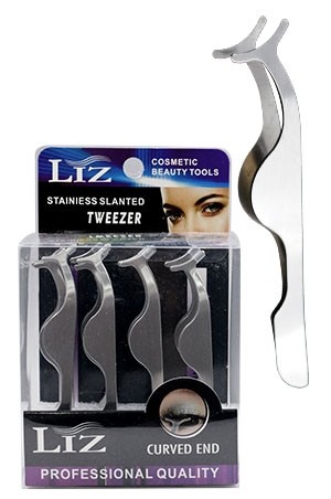[#TWG99371] Liz Tweezer Stainiess Slanted (12pc/box)
