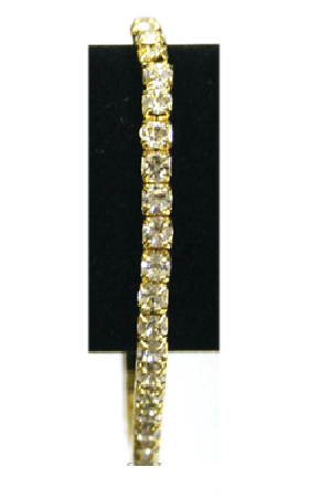 Rhine Stone Bracelet  - Gold (L) - 1Line