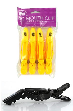 [#SS405N-YL] Wet Big Mouth Clip (4/pk, Bee Yellow) -pc