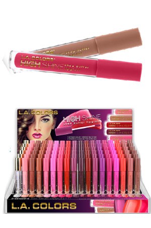 [L.A.Colors-#CAD51]  High Shine Shea Butter Lipgloss (108 pc/Display)