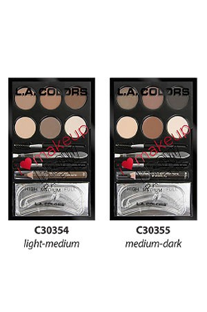 [L.A.Colors] I ❤ Makeup Makeup Perfect Brow Palette (13 piece set) -pc