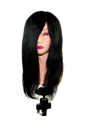 [#M-990M] Practice Mannequin w/Shoulder Human Hair #Black (20-22")
