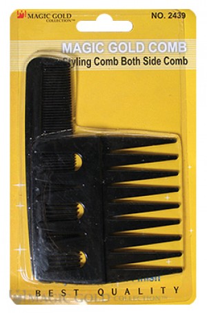 [Magic Gold-#2439] Both Side Comb w/ 5" Comb -dz