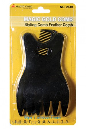 [Magic Gold-#2440] Feather Comb w/ 5" Pocket Comb -dz