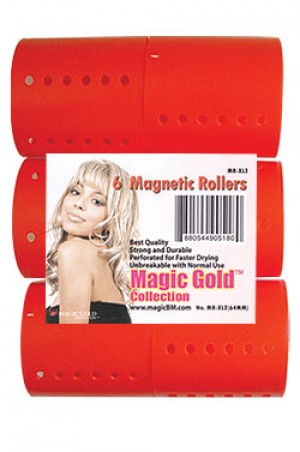 #MR-XL2 Magnetic Rollers 6pc (64mm/ Red) -pk
