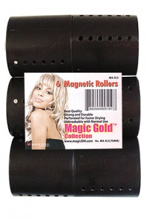 #MR-XL3 Magnetic Rollers 6pc (70mm/ Black) -pk