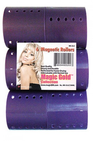 #MR-XL4 Magnetic Rollers 6pc (75mm/ D.Purple) -pk
