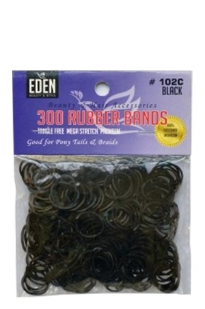 [EDEN #102C] 300 Rubber Bands -Black -dz