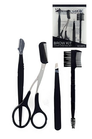 [Magic Gold-#96673] Eyebrow Kit [4pc/ Razor, Scissor, Tweezer, Brush, Comb)-set