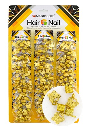 [#CX7209 ] Gold Hair & Nail Ring Bead [36/pk]-pk