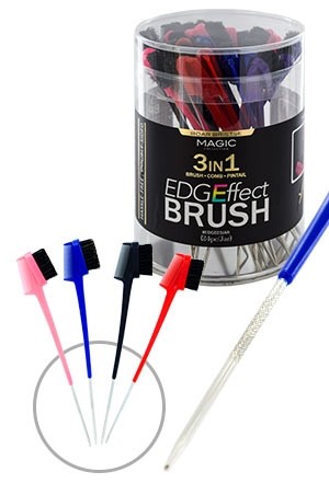 [ Magic -#EDGE03JAR] Magic Edges Brush 3-In-1 w/Pin (24/jar)-jar