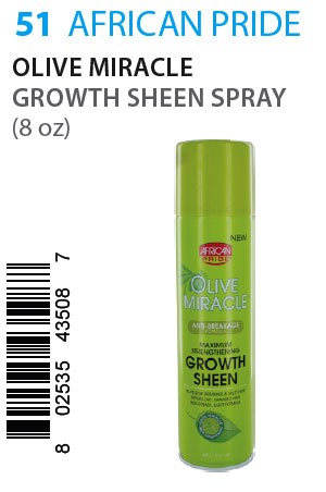 [African Pride-box#51] Olive Miracle Growth Sheen Spray (8oz)