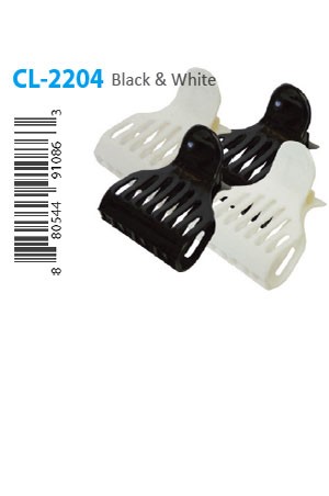 Butterfly Clamp (L) #CL2204 Black & White -pk