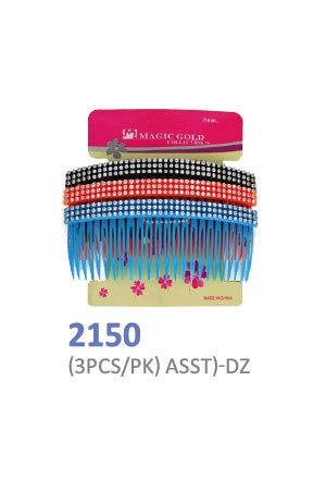 [Magic Gold] Comb Hair Pin (3pc/pk) #2150 ASST -10PK