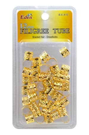 EDEN Blister(12mm) Flligree Tube Gold  20 dz/CS #53720G	