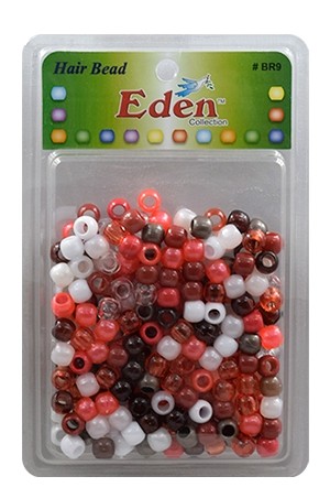Eden XLG Blister Med Round Bead-Red/Bur Mx #BR9-RBM -pk	