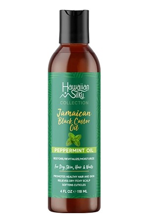 Hawaiian Silky Jamaican Black Caster Oil Peppermint Oil(4oz)#85	
