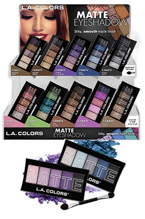 [L.A.Colors #CAD57.1] Matte Eyeshadow Display 120pcs (10 kinds/12 ea each)
