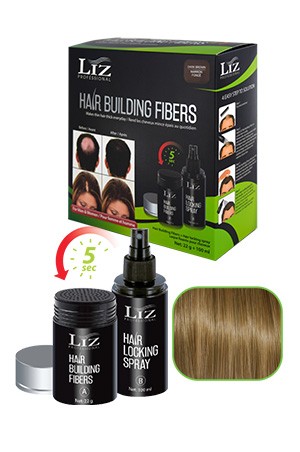[LIZ Professional-box#6] Hair Building Fibers& Locking Spray[Light Brown]
