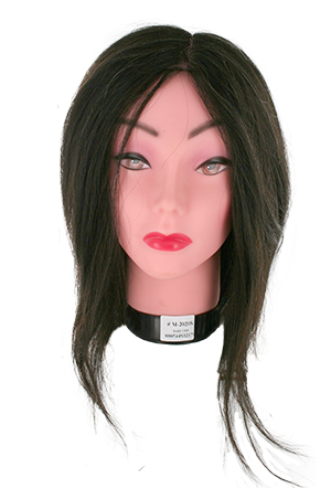 [#M-2020S] Practice Mannequin Human Hair White Face #1B (8-11")