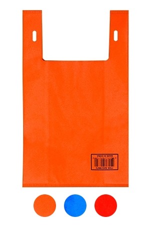 [ #BAG99672] Color Shopping Bag Small(Red/Orange/Blue) - 200/box