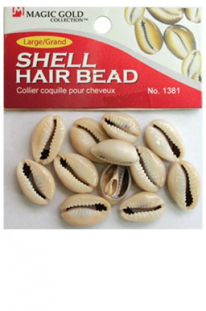[Magic Gold-#1381] Shell Hair Bead (L) Dark Ivory -dz