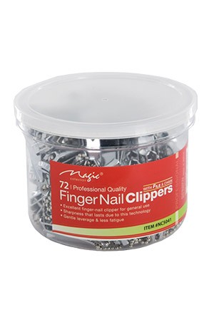[Magic- #NC504] Finger Nail Clipper w/ File & Chain (72 pc /jar) -jar