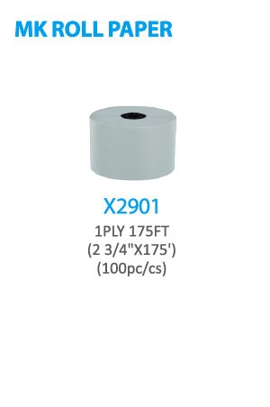 X2901 MK Roll Paper 1PLY 175FT(2 3/4" x175') 100pc/cs -pc