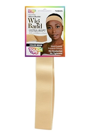 Touch Ups Adjustable Buckle Wig Band Ultra Soft-Beige 12PK	