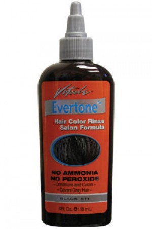 [Vitale-box#20A] Evertone Hair Color Rinse Salon Formula (4oz)-Black ET1