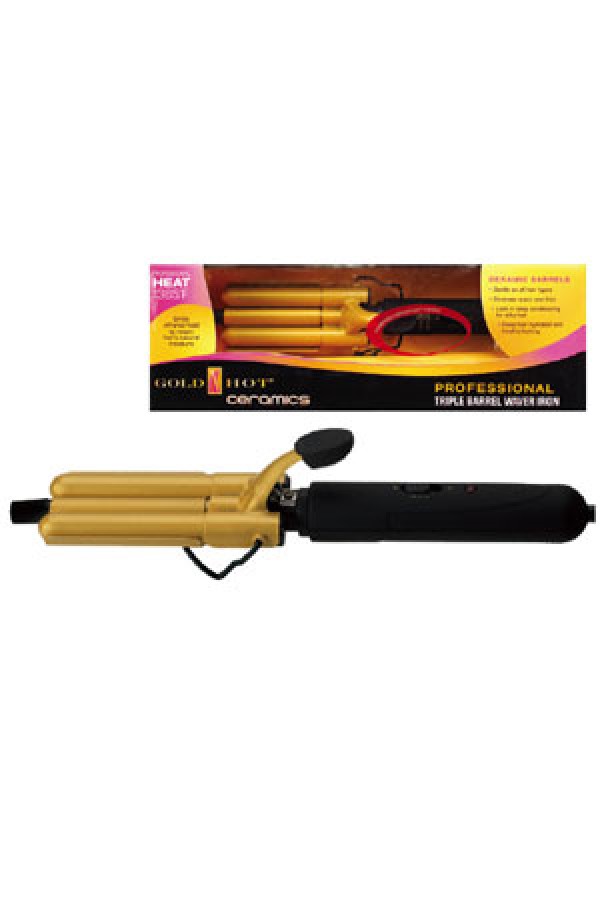 Gold N Hot GH2165 Ceramic Triple Barrel Waver on off Gold N Hot Electrical tool TOOLS